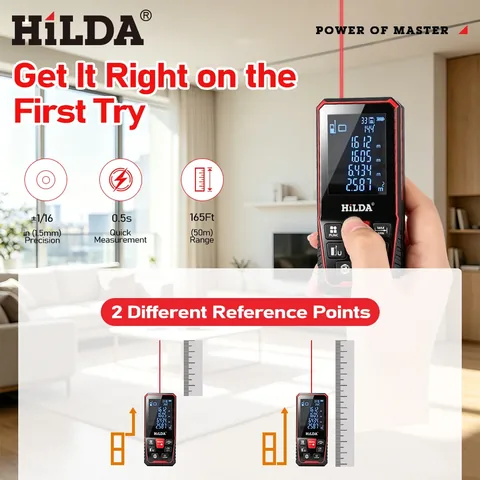 HILDA 레이저 거리측정기 구성과 2가지 기준점 설정 안내