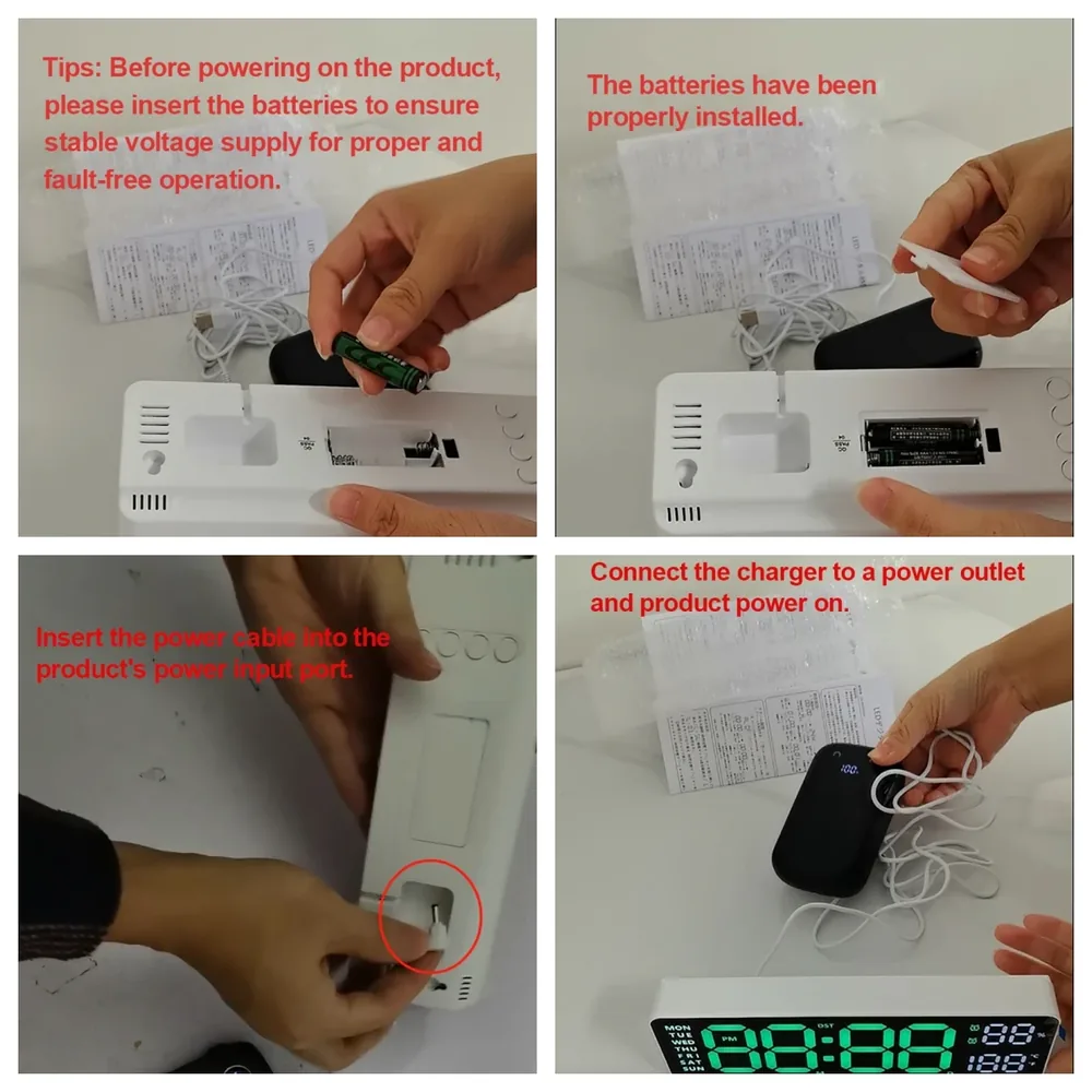 배터리 장착 및 USB 전원 연결 방법 순서