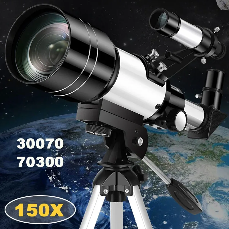삼각대에 설치된 F30070 망원경 전면부