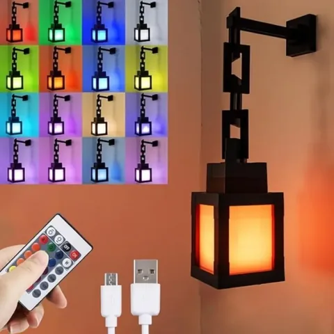 픽셀 랜턴 무드등 알리 직구 후기, 16색 LED 인테리어 조명