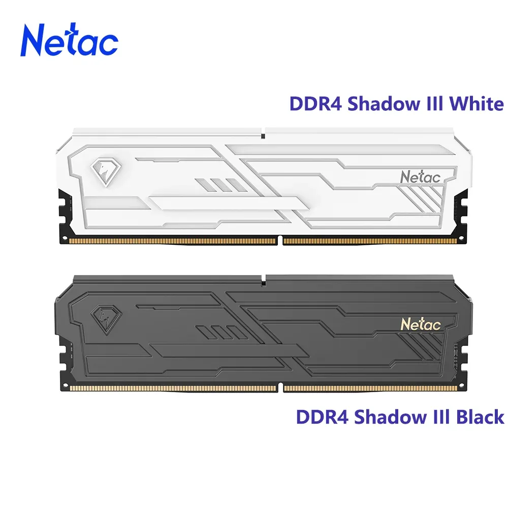 Netac Shadow III DDR4 메모리 블랙 및 화이트 색상 비교
